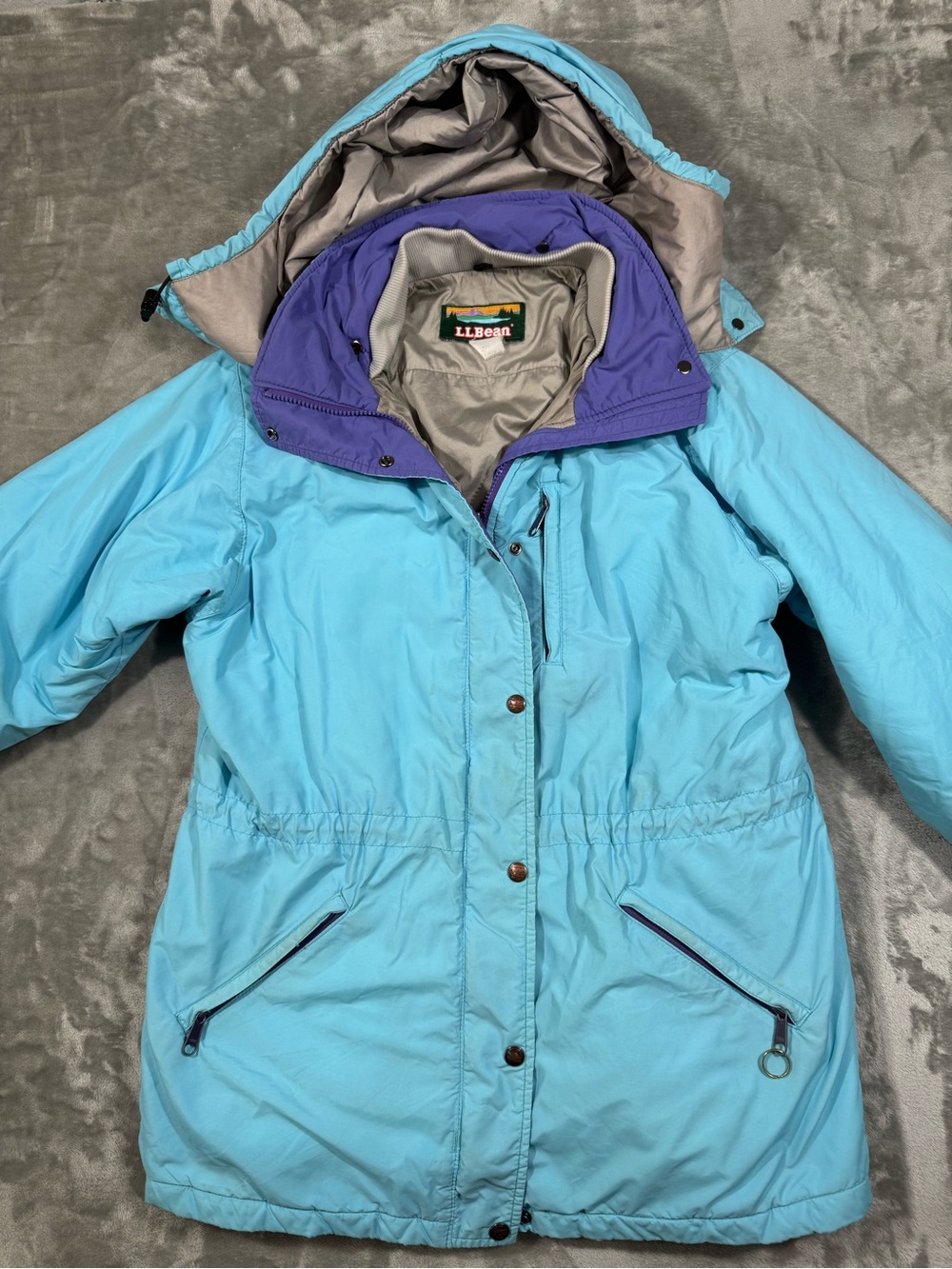 VTG LL Bean Penobscot Parka Jacket Women's L Full Zip Coat Hood